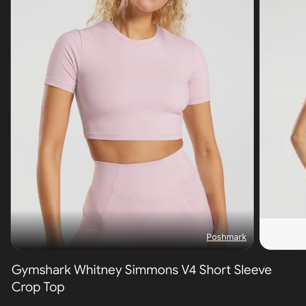 NWOT Light pink Gymshark Whitney Simmons crop top